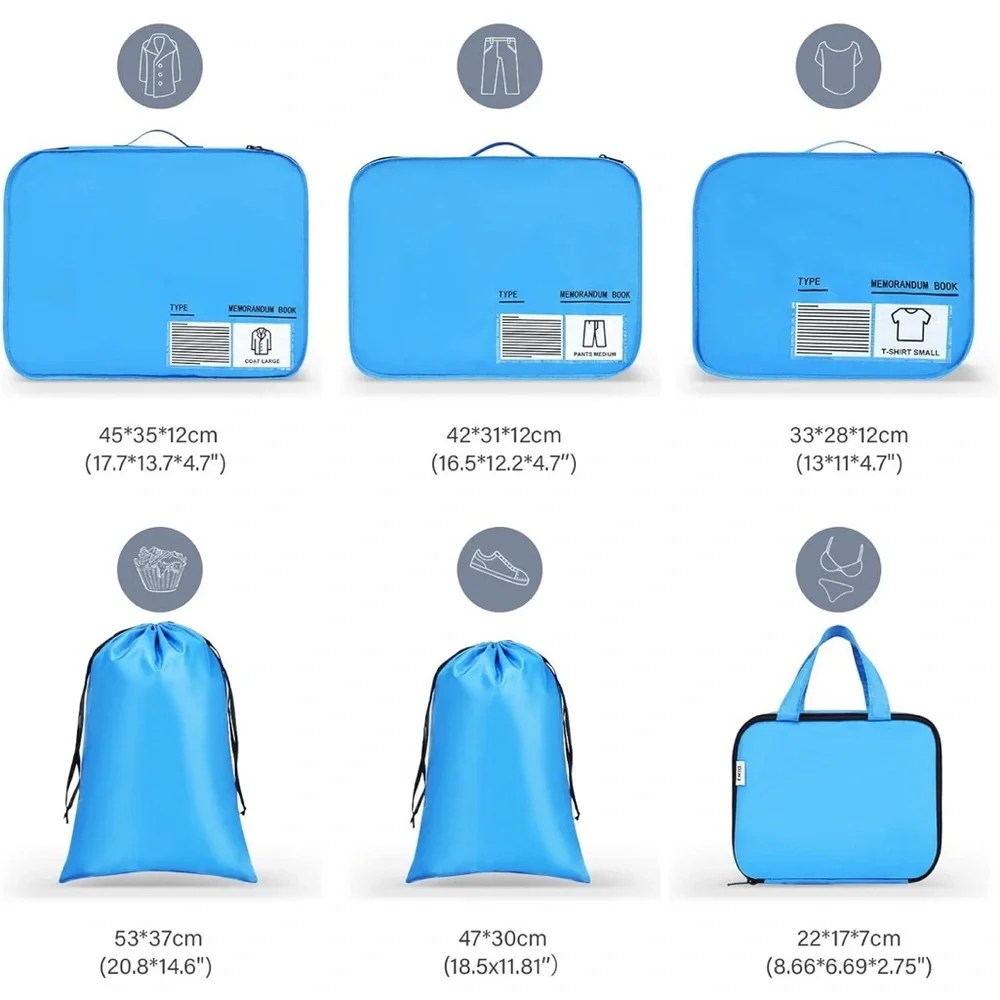 Blue Garment Bags Set